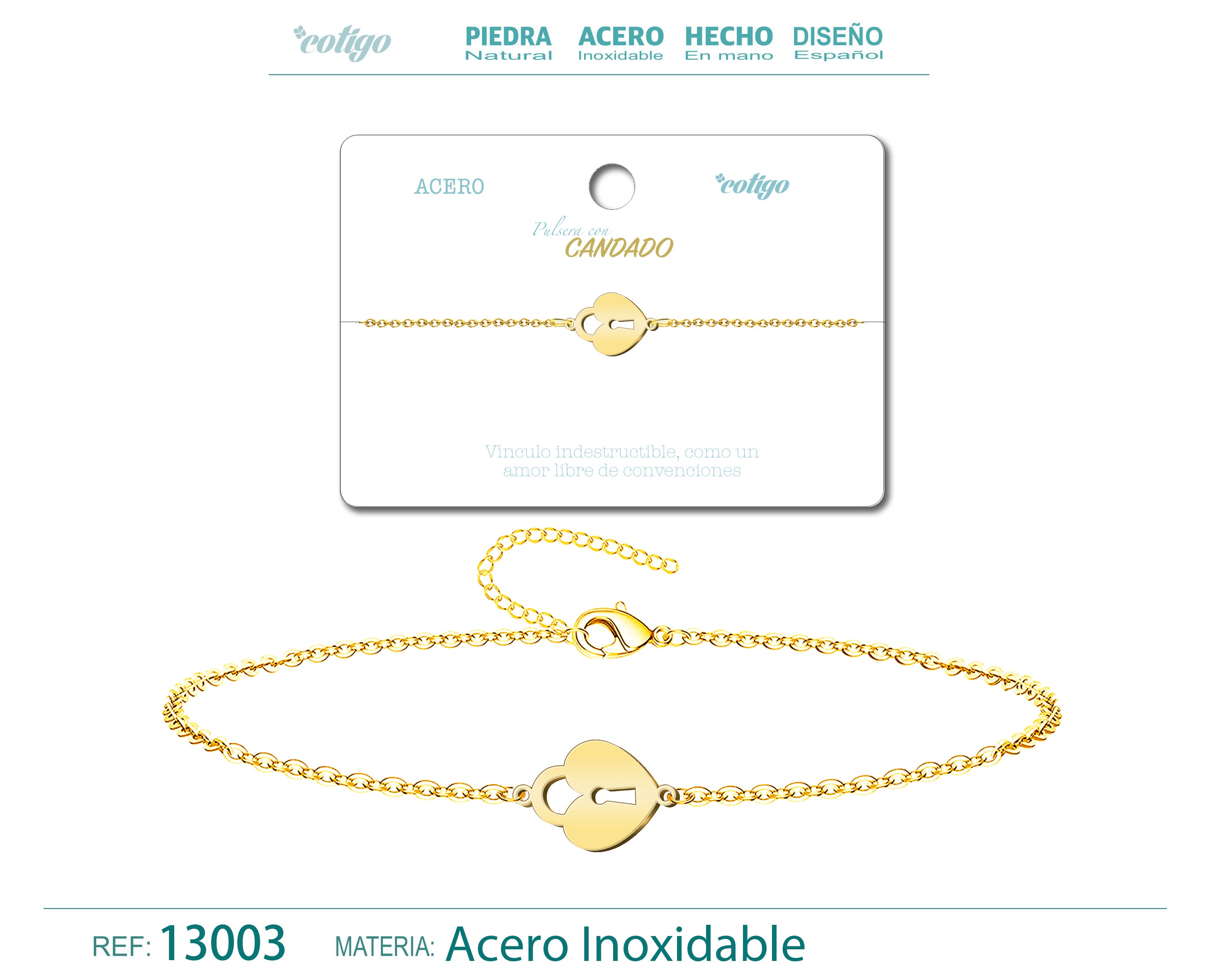 Pulsera Candado en Acero Inoxidable – vista principal del diseño candado