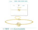 Pulsera Ojo Turco en Medallón de Acero Inoxidable – vista principal del diseño ojo turco en medallón de acero inoxidable