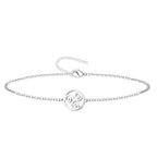 Pulsera de acero plateado con trisquel celta diseño elegante