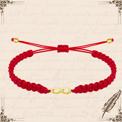 Pulsera Hilo Destino Rojo-Infinito Dorado