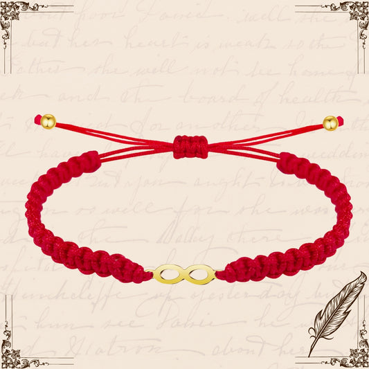 Pulsera Hilo Destino Rojo-Infinito Dorado