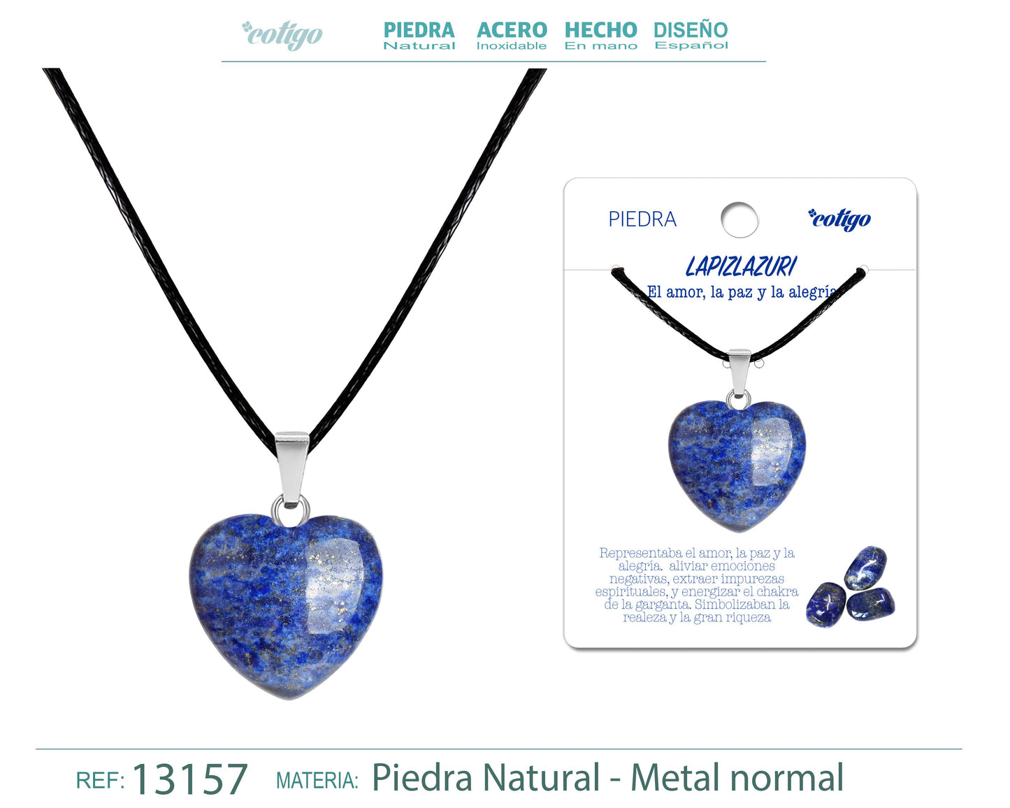 Colgante Corazón de piedra Lapislazuli