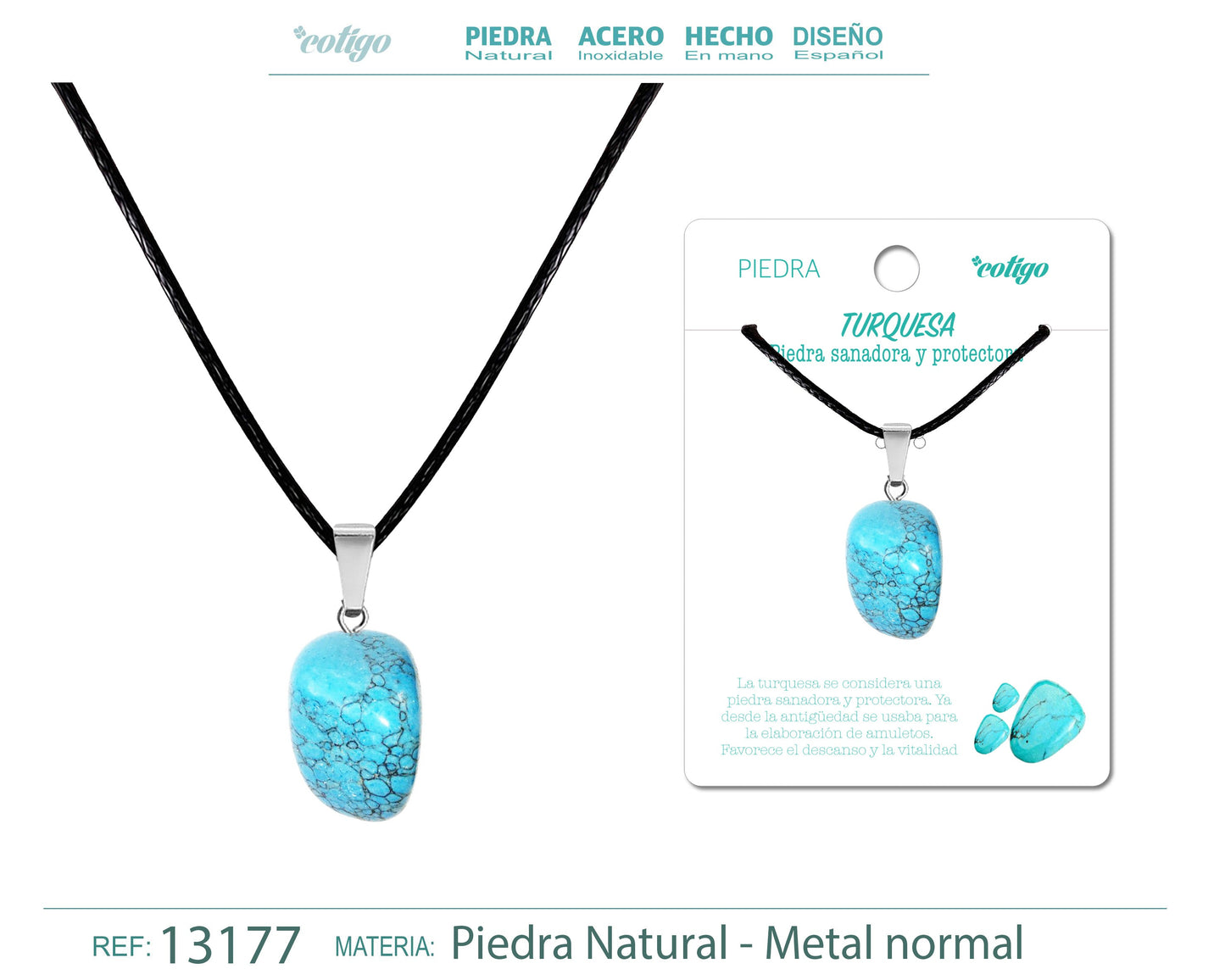 Pingente de pedra natural turquesa