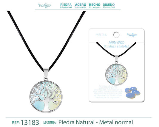 Colgante árbol de vida de piedra ópalo