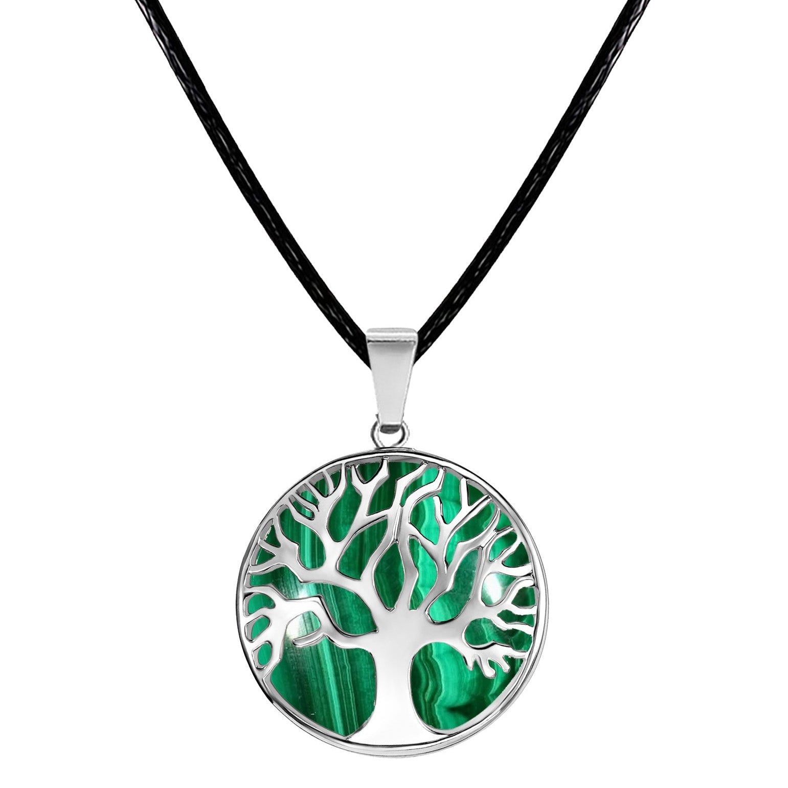 Colgante árbol de vida de piedra Malaquita - cotigo