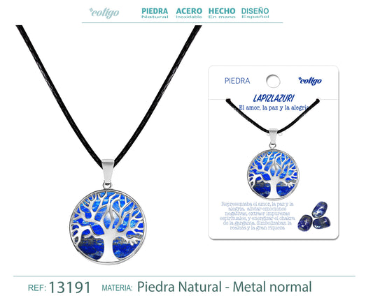 Colgante árbol de vida de piedra Lapislazuli