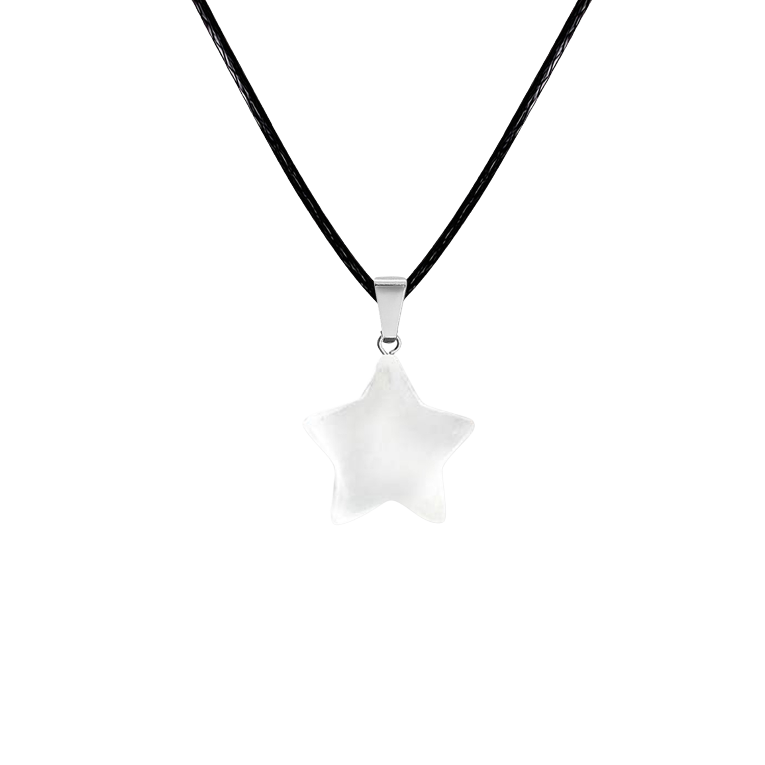 Colgante Cuarzo Blanco en Forma de Estrella 13192
