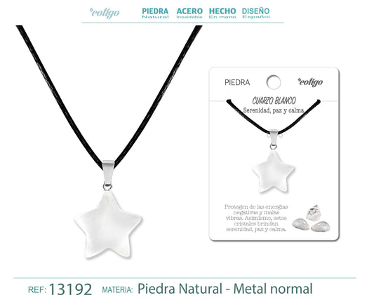 Colgante Estrella de piedra Cuarzo blanco