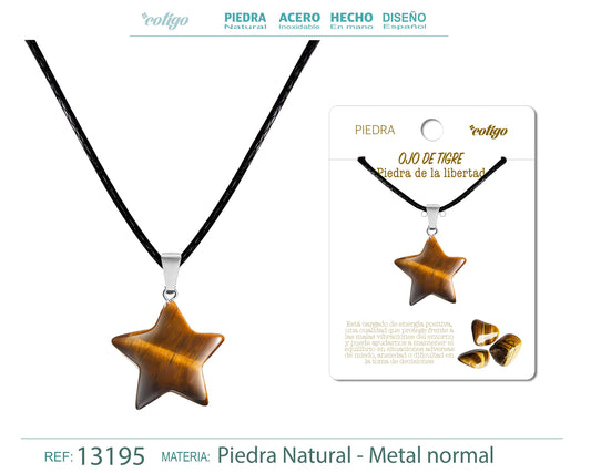 Colgante Estrella de piedra Ojo de tigre