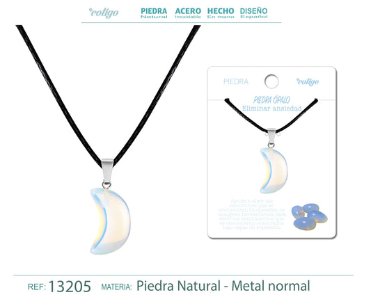 Colgante Luna de piedra ópalo