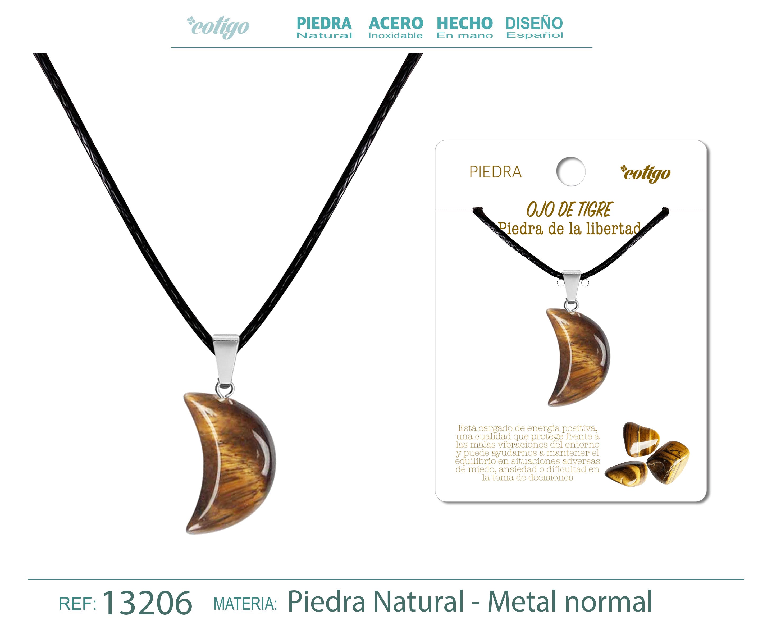 Colgante Luna de piedra Ojo de tigre - cotigo