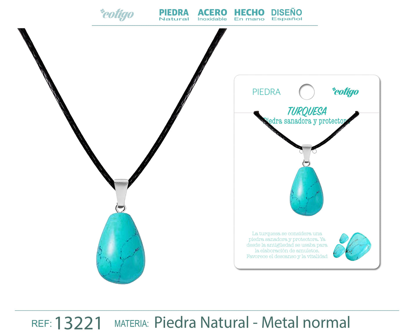 Colgante Gotita de piedra Turquesa