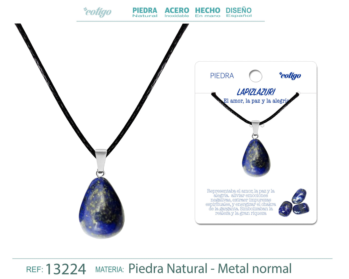 Colgante Gotita de piedra Lapislazuli