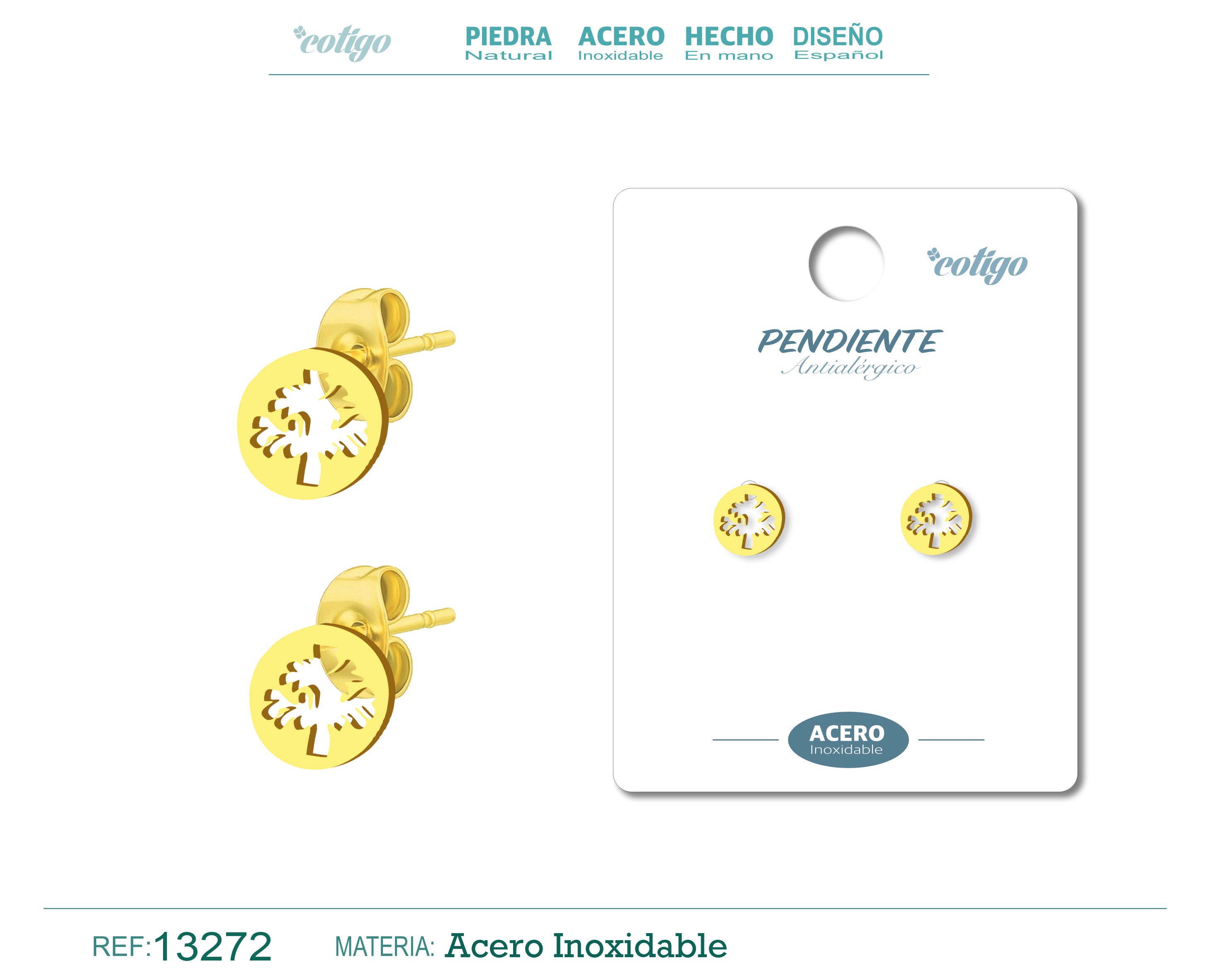 Pendientes de Árbol de la Vida en Acero Inoxidable – vista principal del diseño árbol de la vida