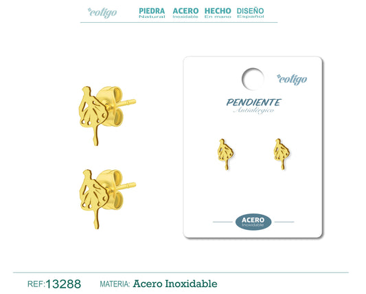 Pendiente Acero  Inoxidable color Dorado