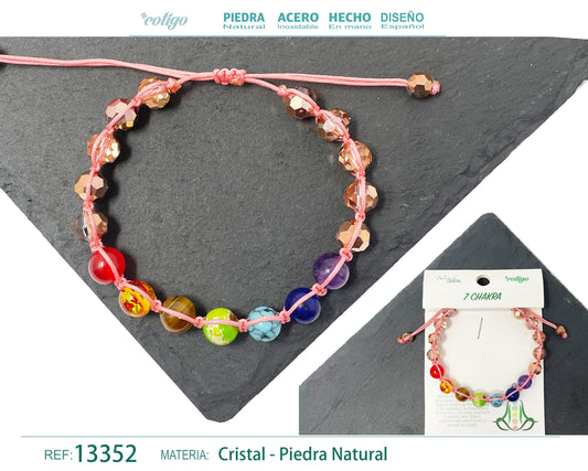 Pulsera 7 Chakras con cristal de Hilo Trenzado