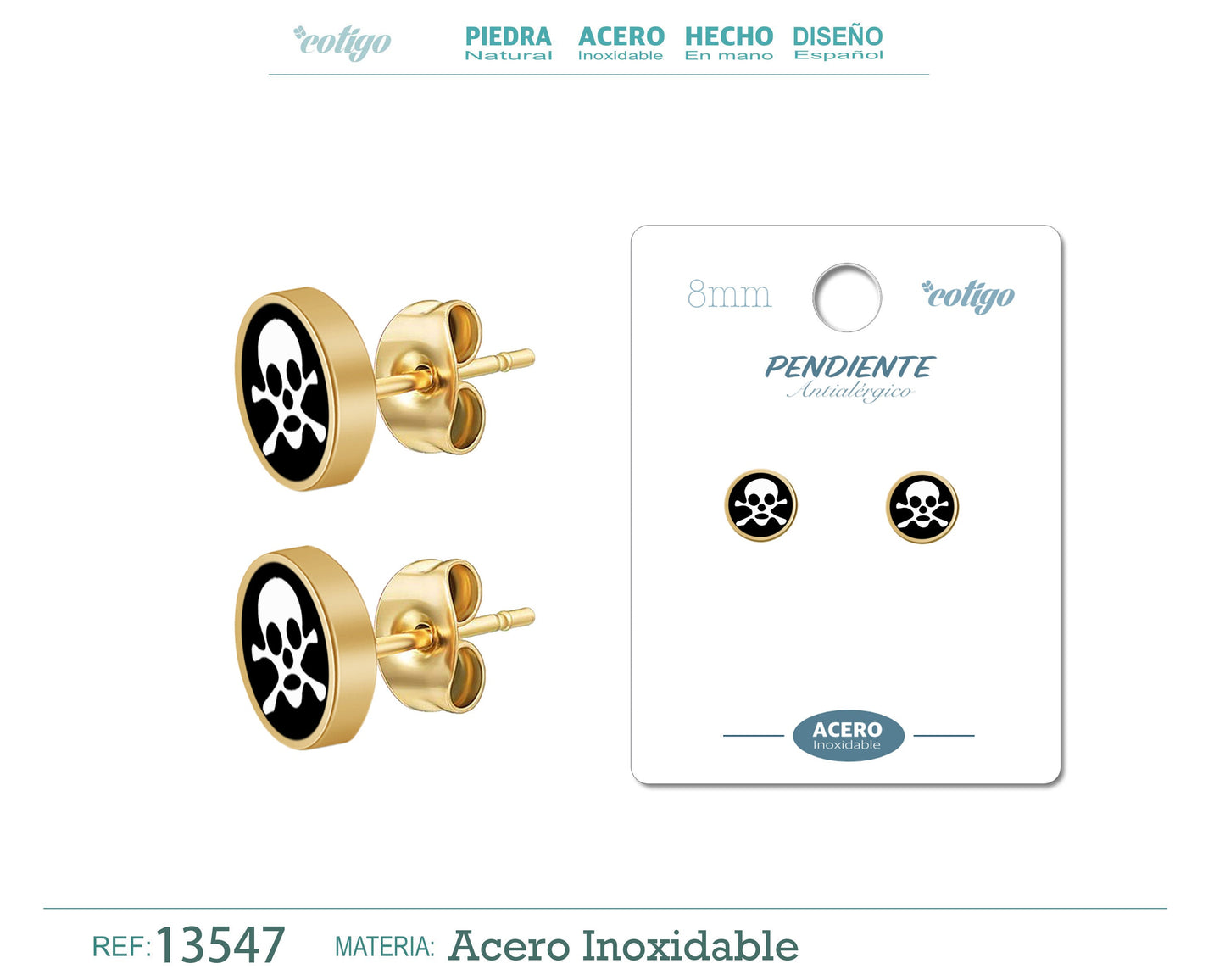 Pendiente Acero color Dorado