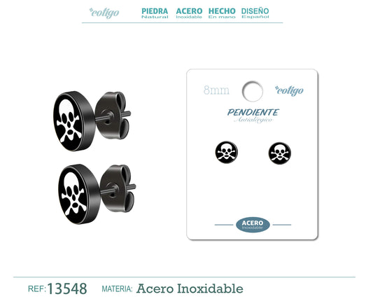 Pendiente Acero color Negro