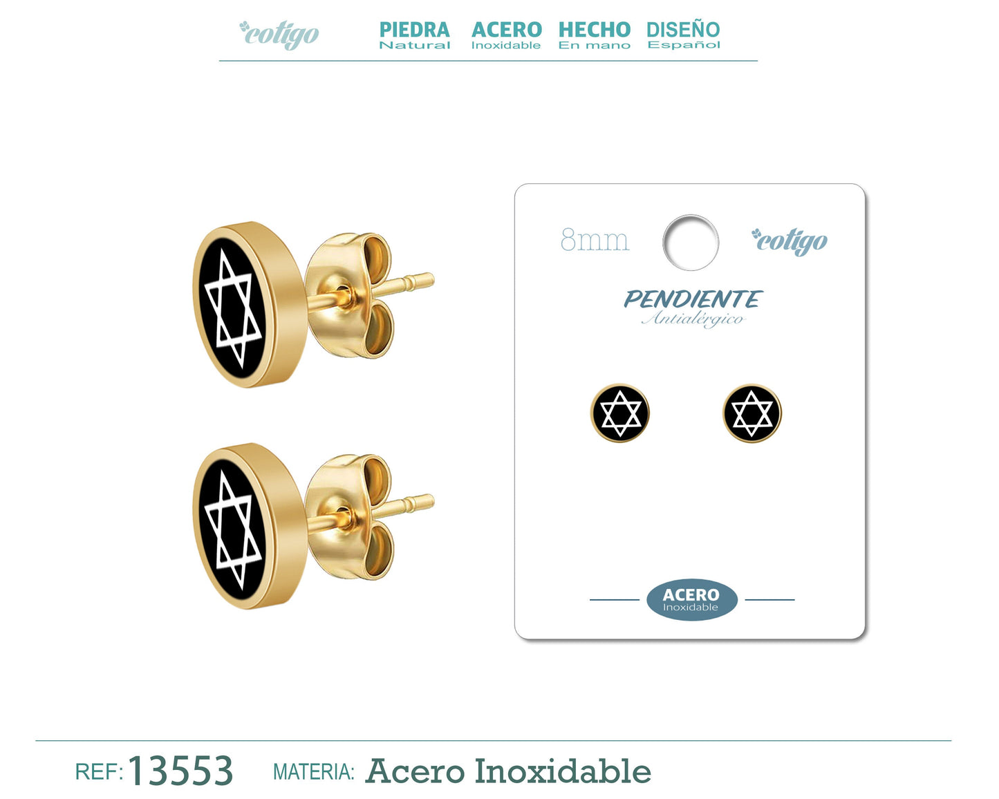 Pendiente Acero color Dorado