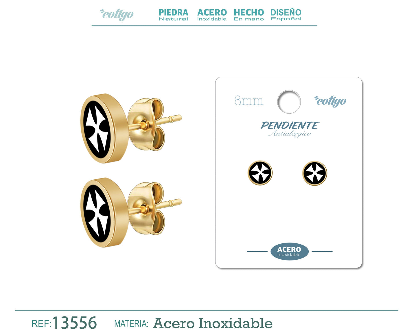 Pendiente Acero color Dorado