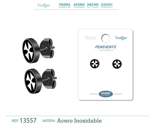 Pendiente Acero color Negro