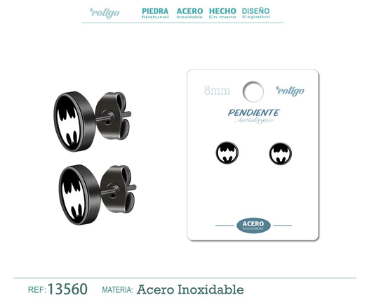 Pendiente Acero color Negro