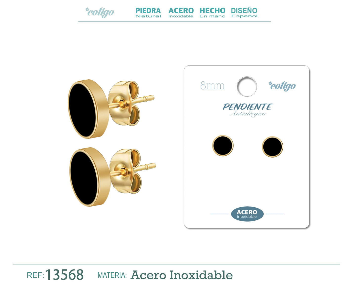 Pendiente Acero color Dorado