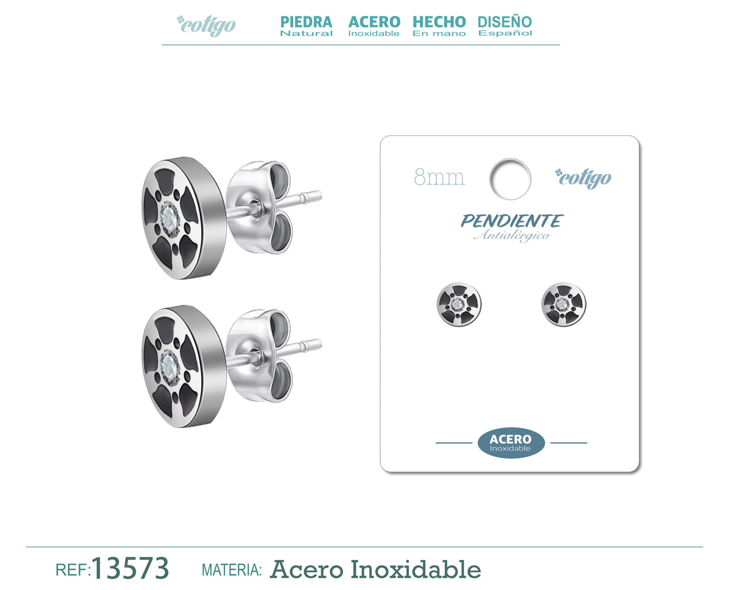 Pendiente Acero color Pladeado