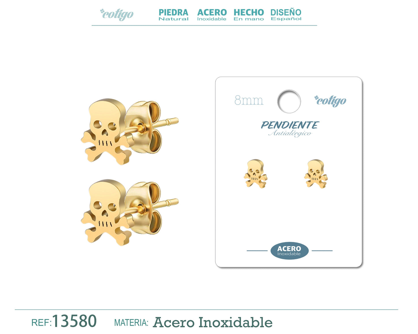 Pendiente Acero color Dorado