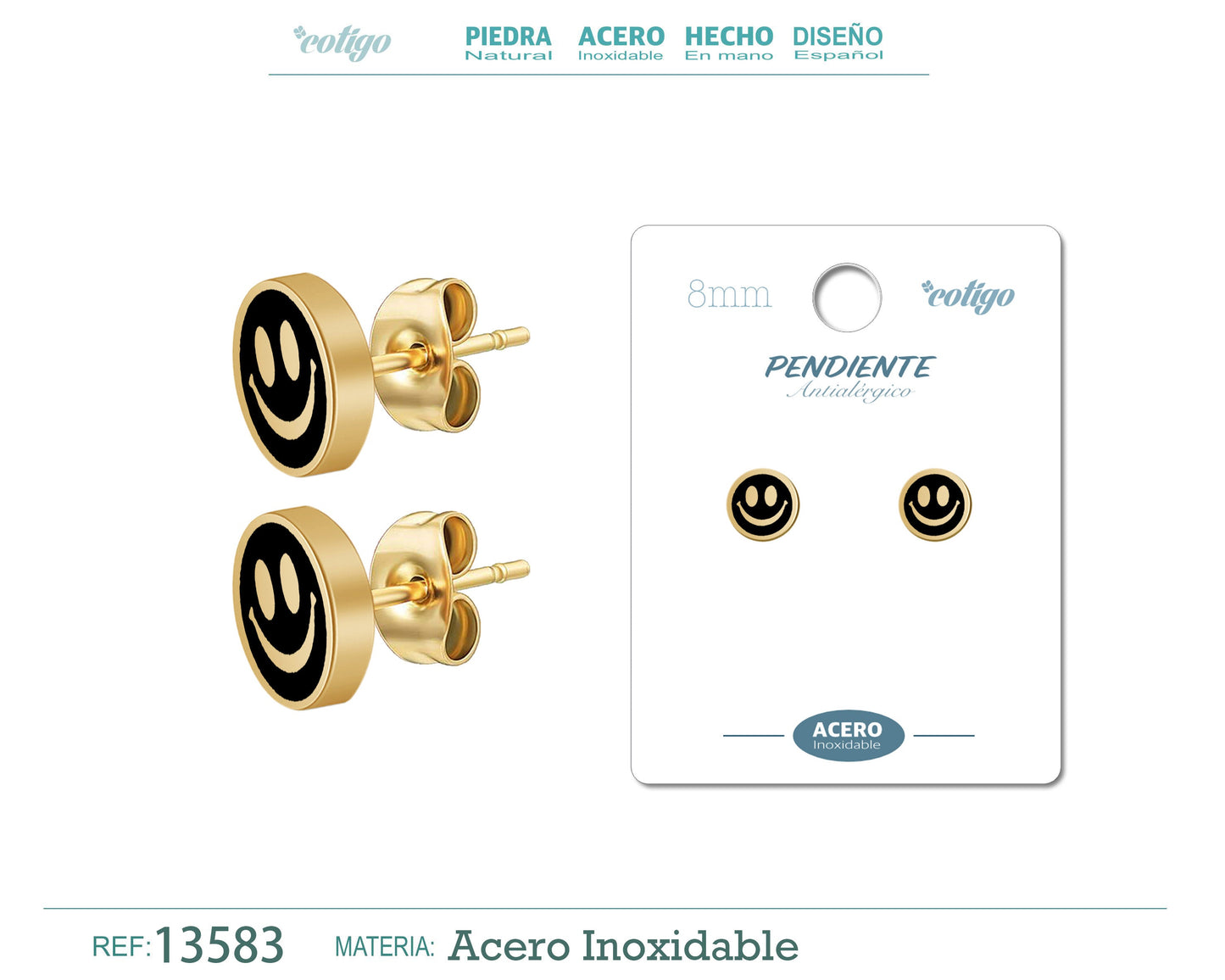 Pendiente Acero color Dorado