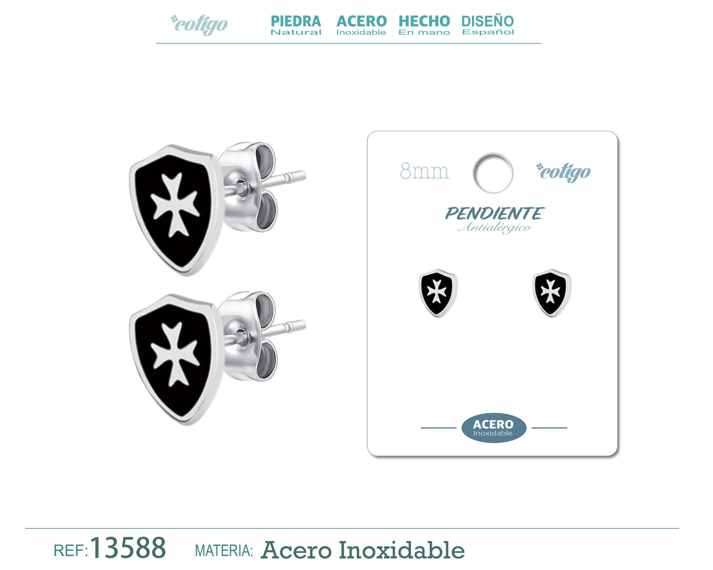 Pendiente Acero color Pladeado