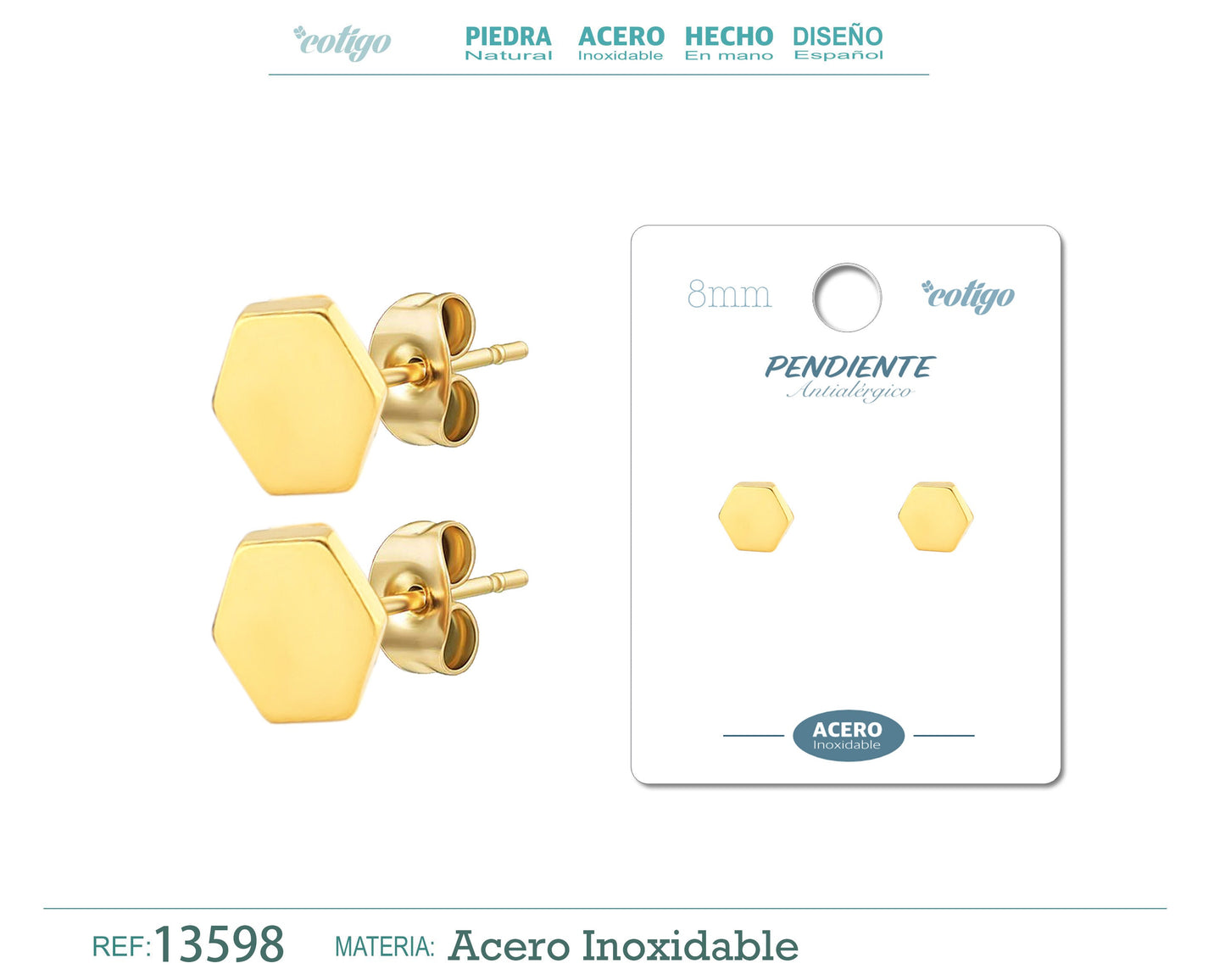 Pendiente Acero color Dorado