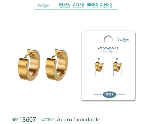 Pendiente Acero color Dorado