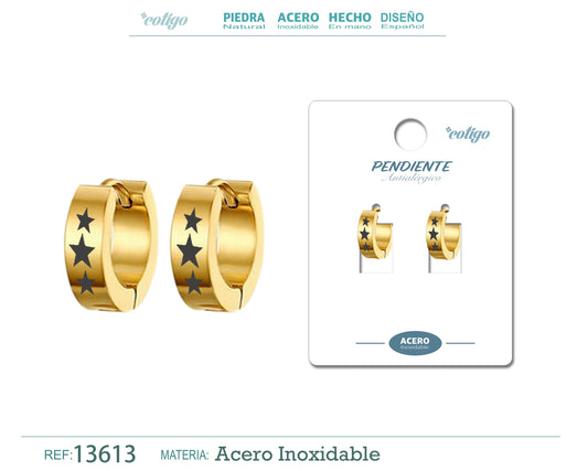 Pendiente Acero color Dorado