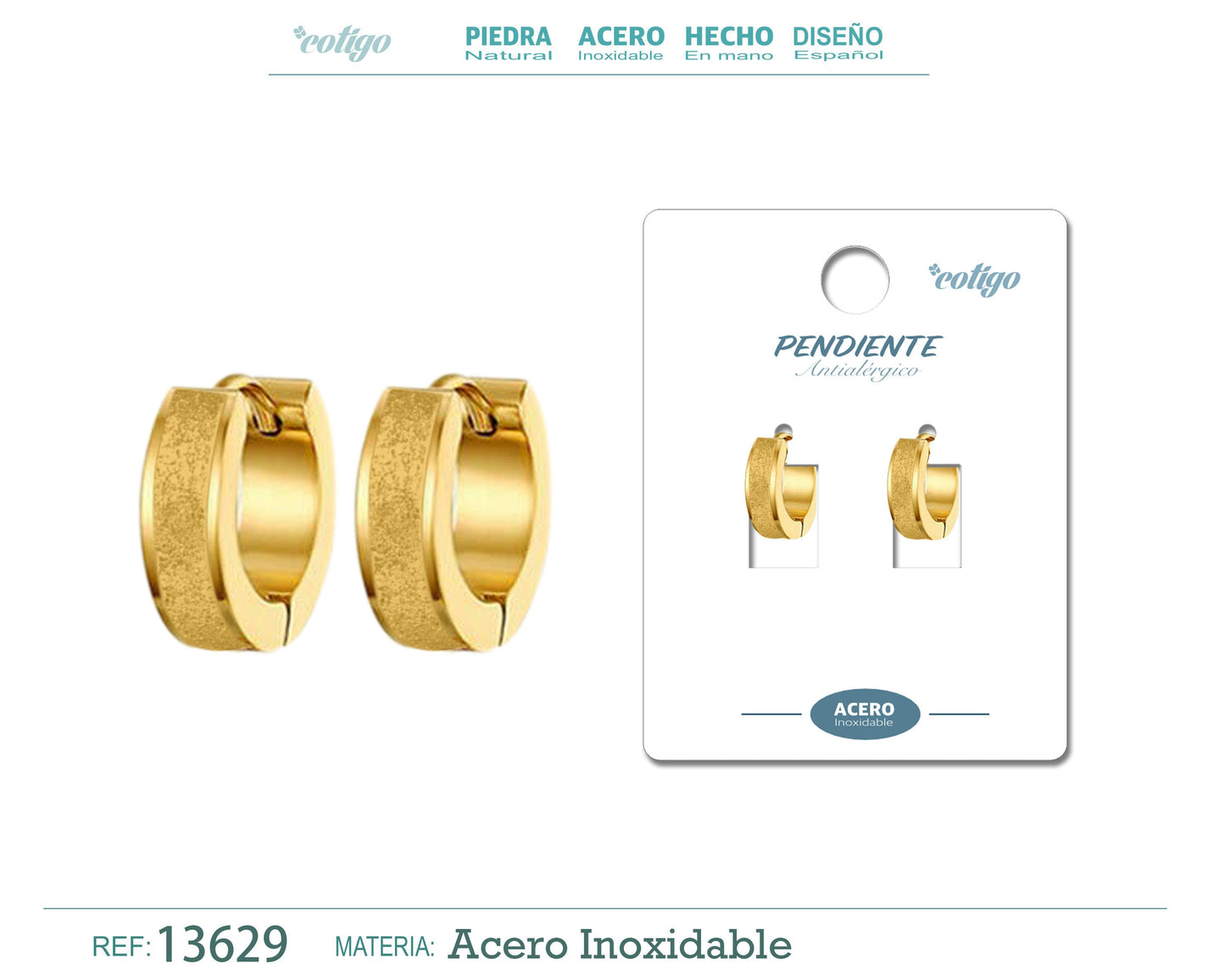 Pendiente Acero color Dorado