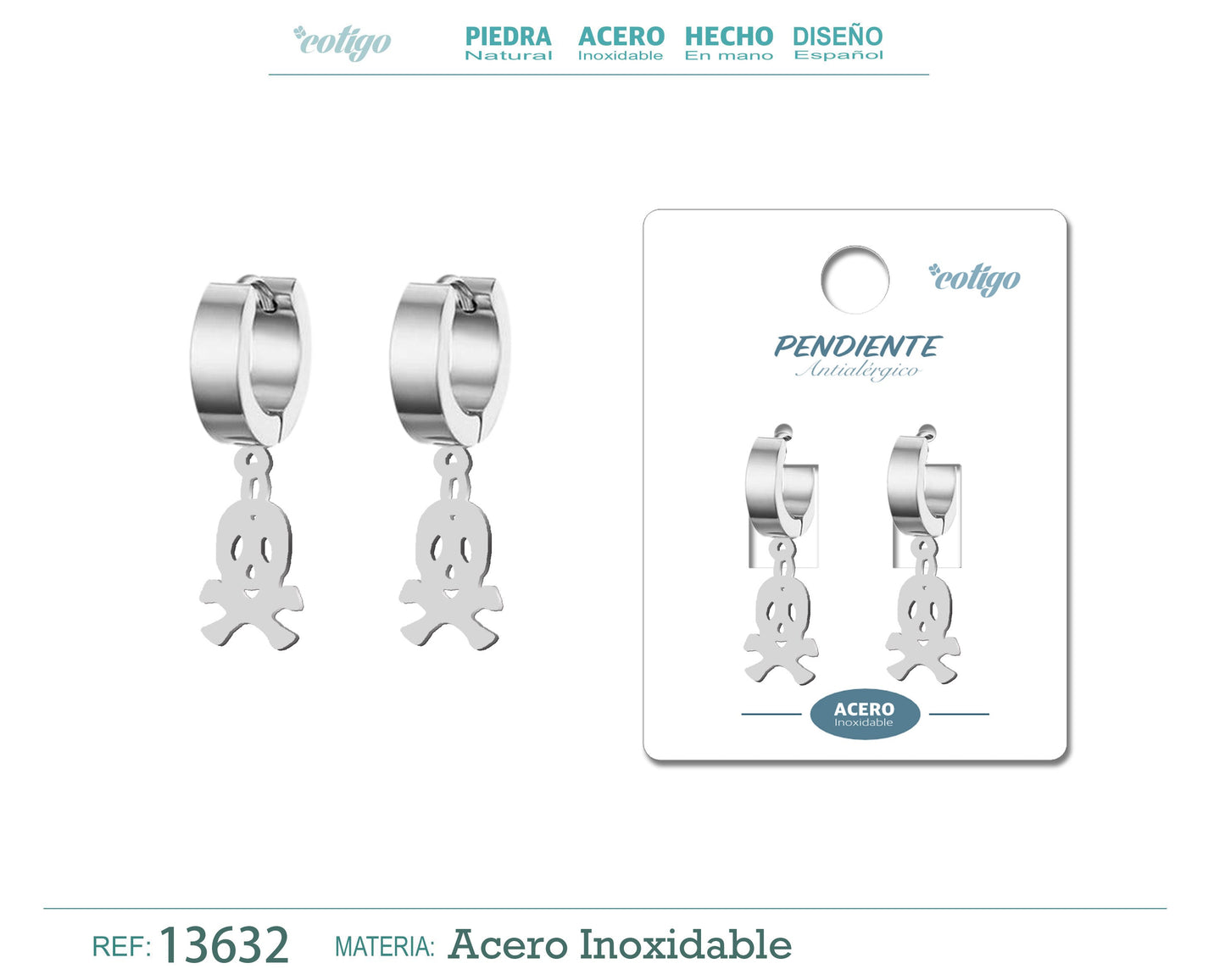 Pendiente Acero color Pladeado