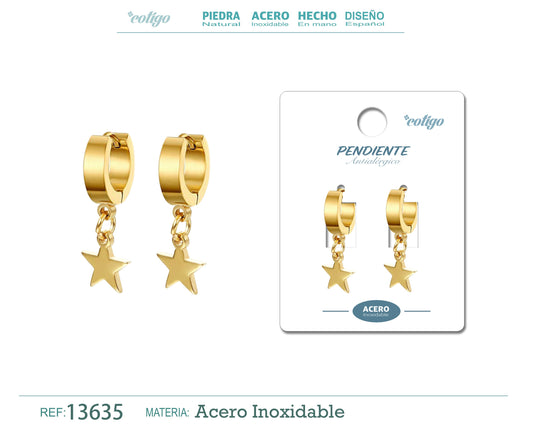 Pendiente Acero color Dorado