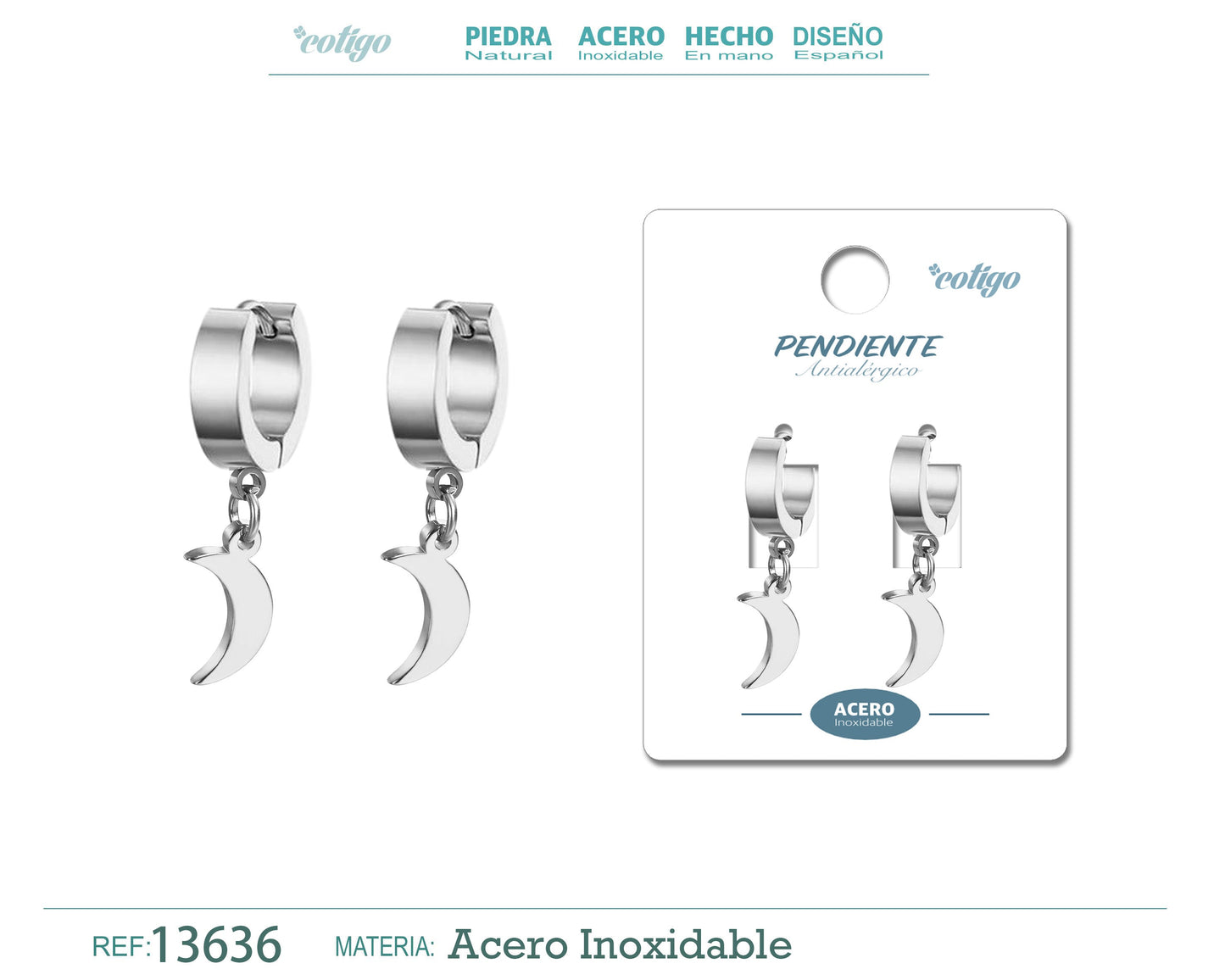 Pendiente Acero color Pladeado