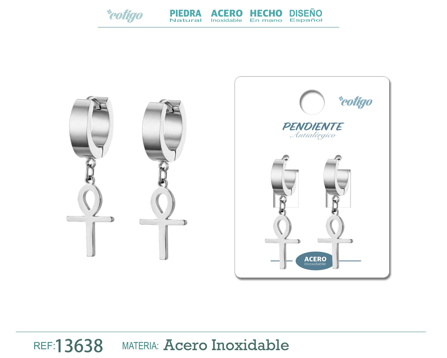 Pendiente Acero color Pladeado