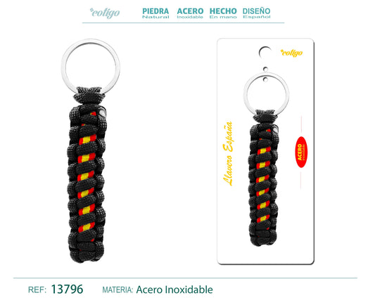 LLAVERO CUERDA CON ARO ACERO