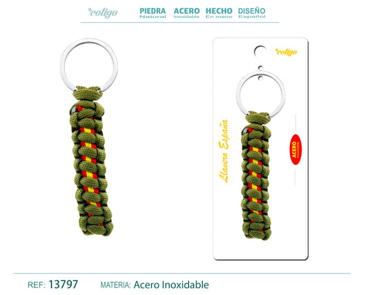 LLAVERO CUERDA CON ARO ACERO