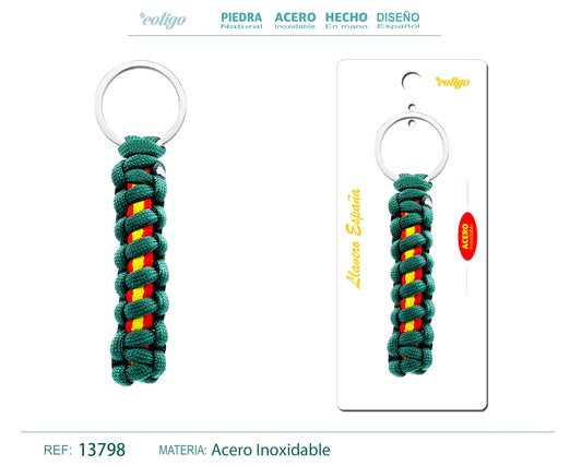LLAVERO CUERDA CON ARO ACERO