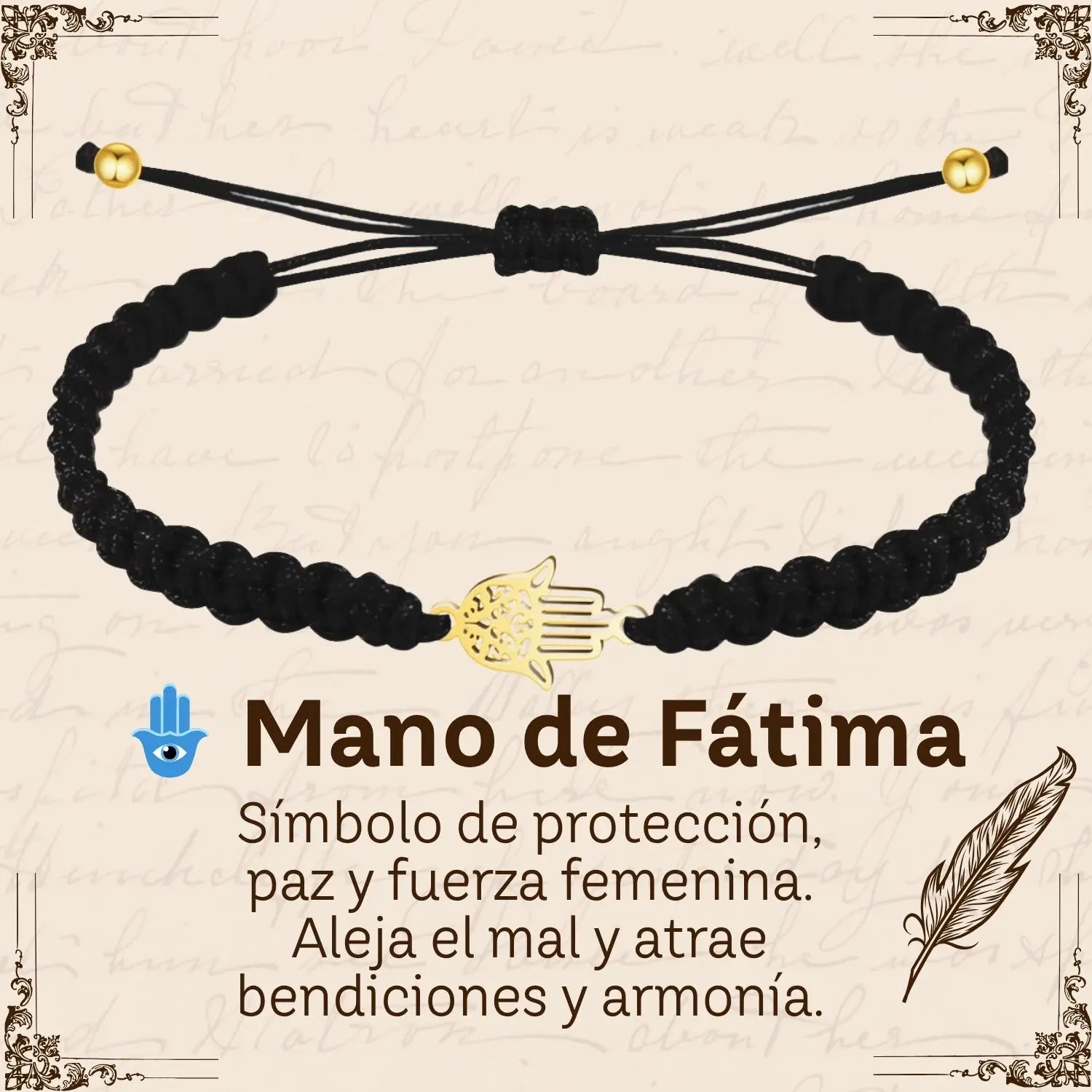 Pulsera Hilo Destino Hecho a Mano 🧵 con Amuleto de Suerte y Protección 🍀 en Acero Inoxidable 💎 - cotigo