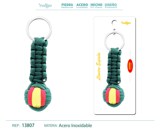 LLAVERO BOLA DE CUERDA CON ARO ACERO