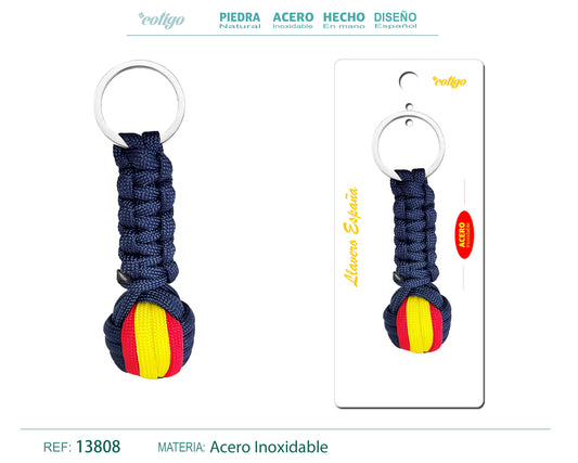 LLAVERO BOLA DE CUERDA CON ARO ACERO