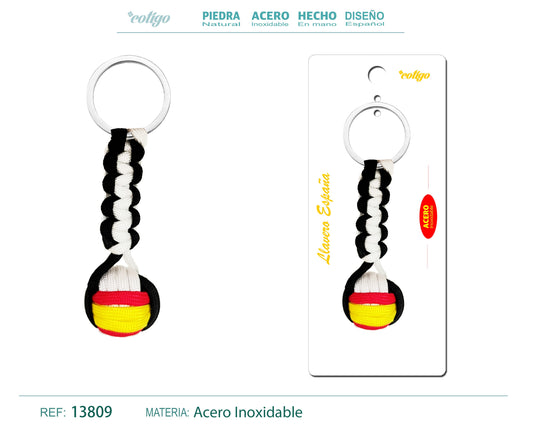 LLAVERO BOLA DE CUERDA CON ARO ACERO