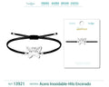 Pulsera Mariposa Plateado de Hilo En.Negro - cotigo