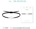 Pulsera Candado Plateado de Hilo En.Negro - cotigo