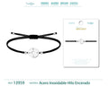 Pulsera Brújula Plateado de Hilo En.Negro - cotigo