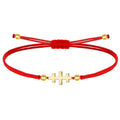 Pulsera de Hilo con Cruz de las Catacumbas en Acero Inoxidable – vista principal del diseño hilo con cruz de las catacumbas